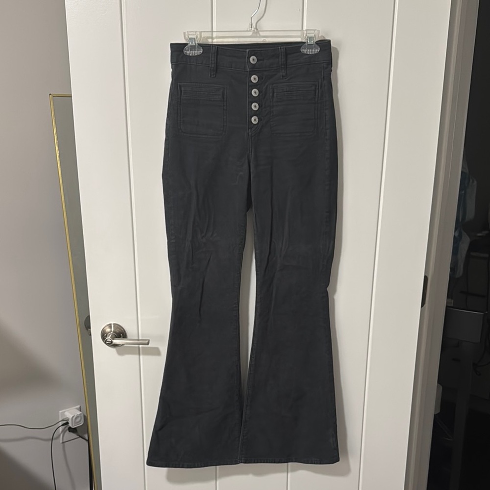 High-Waisted Black Flare Pants